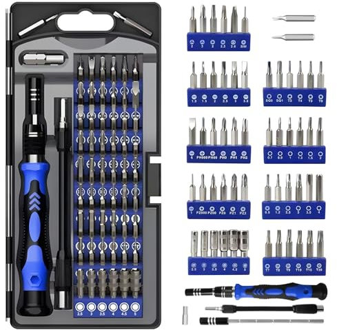 HPMAISON Precision Screwdriver Set, 60 in 1 CR-V Electronics Repair Tool Kit, Magnetic Screwdriver Set with Flexible Shaft, Extension Rod for iPhone, Mobile Phone, Game Console, PC, Tablet, Laptop
