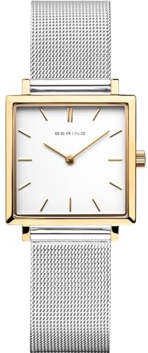 Bering Damen Quarz Uhr | Armbanduhr 26 mm Edelstahlgehäuse und Zifferblatt | Milanaisearmband | Saphierglas | 3 ATM | 18226