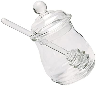 LABRIMP Honigglas 280ml Glas mit Honiglöffel, 1 Satz für Küche