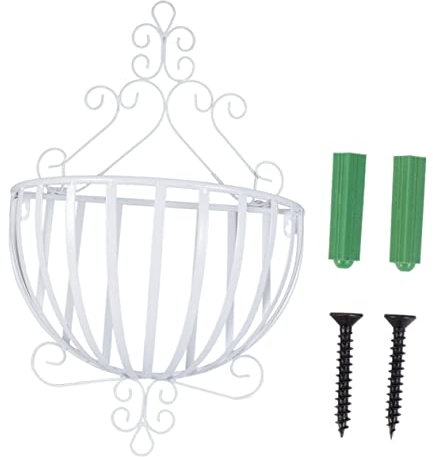 Milisten Wand Blumentopfhalter Aus Metall Halbrund Weiß Für Balkon Wohnzimmer Kleine Blumentöpfe Mit Entwässerung Zur Wandmontage