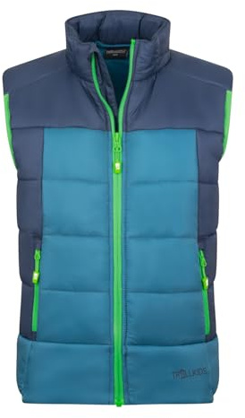 Trollkids Kids Hardanger Vest | Leicht gefütterte Weste, Zwei Taschen mit Reißverschluss, Hoher Anteil recycelter Materialien
