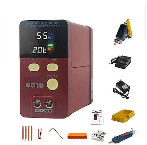 Soldador por puntos de 12KW 801D, tipo de almacenamiento de energía, batería de soldadura pequeña, máquina de soldadura por puntos móvil de hierro y níquel de acero inoxidable Alta precisión(801D)