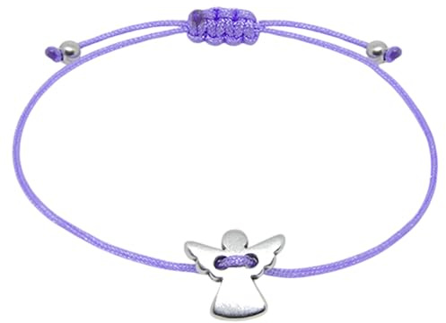 Selfmade Jewelry Schutzengel Armband Silber - Kommunion Geschenk Konfirmation Größenverstellbares Armkettchen für Mädchen Inkl. Geschenkverpackung