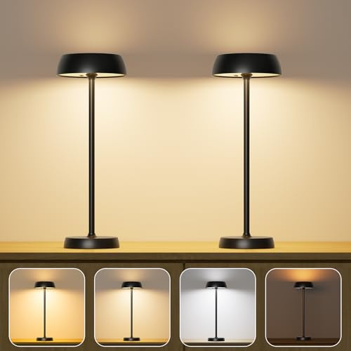 Feliigo Lampada da tavolo senza fili con controllo touch, batteria ricaricabile, lampada da tavolo dimmerabile con luce notturna per camera da letto, ristorante, tavolo da pranzo, scrivania