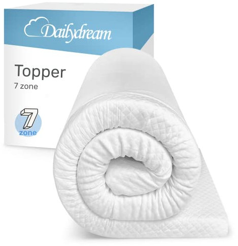 Dailydream Komfortschaum Matratzentopper Model L/XL, 135x190x6cm, Edition 7-Zone