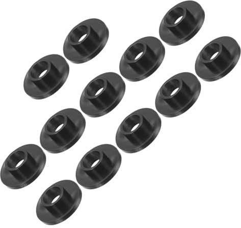 Kozelo 12pcs Flanged Sleeve Bearing - [6.3mm x 8mm x 4.5mm] Nylon Oilless Bushing for Equipment Machine Use | Black