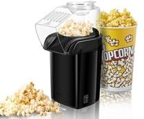 Popcornmaschine, 1200W Elektrische Popcorn Maker, Popcorn-Maschinen mit Messbecher, 2 Minuten Schnell, Fett- Und öLfrei, One-Touch-Bedienung, FüR Heimvideos Und Filmaben, Kindergeburtstag - Schwarz