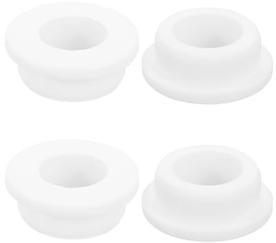 QUARKZMAN 4Pcs Pasacables Arandelas de Goma, Ojales de Cable de Goma de 28mm Agujero de Taladro, Tapones de Agujero para Cortafuegos, Proteger Cables Enchufes, Blanco