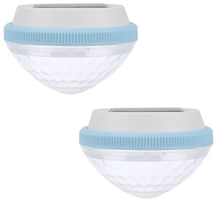 BTFO 2 Stück Schwimmende Pool Lichter Solar, Wasserdicht Mehrere Farbwechsel LED Poollichter Solar Dekoration für Garten Teich Brunnen Hochzeit Party