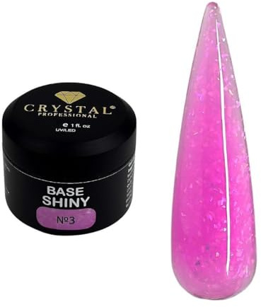 Base Coat UV Gel 30 ml | Unterlack für Fingernägel mit Glanzpartikeln – kaschiert Unebenheiten, kein Feilen erforderlich | Basecoat Nägel UV | UV Nagellack | Rosa 003