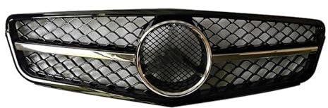W204 AMG C63 Style Kühlergrill, glänzend schwarz, Auto-Frontstoßstangengrill, kompatibel mit Mercedes Benz C-Klasse W204 C180 C200 C300 2008–2014(A Type Sliver)