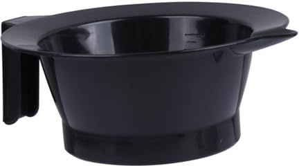 TOGEVAL 4 Pièces Bols de Teinture Cheveux Plastique avec Manche Bols à Coloration avec Graduation pour Salon Professionnel Accessoires de Coloration Capillaire Noir