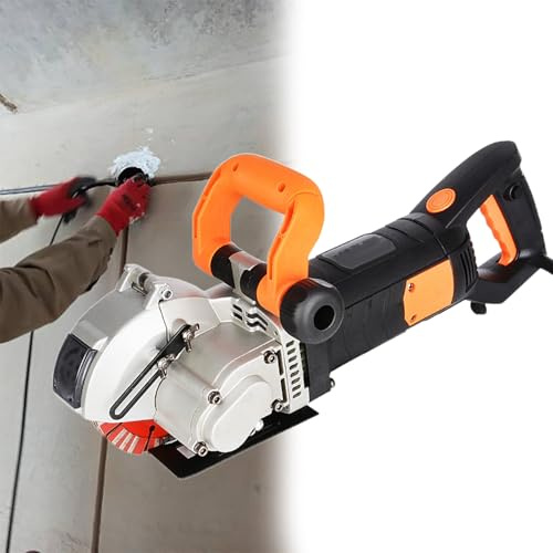 XSDAJSD Rainureuse Murale électrique pour béton, Machine de découpe de rainures pour Briques, rainurage, rainurage, scie à maçonnerie électrique avec 5 Outils de scie, rainures pour Granit et marbre