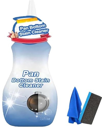 Pan Bottom Stain Cleaner,Household Stainless Steel Cleaner,Pot Bottom Black Stain Cleaner,Multipurpose Oil Stain Remover,Heavy Duty Degreaser,Cooktop Cleaner Effortless for Burned Cookware (1Pcs)