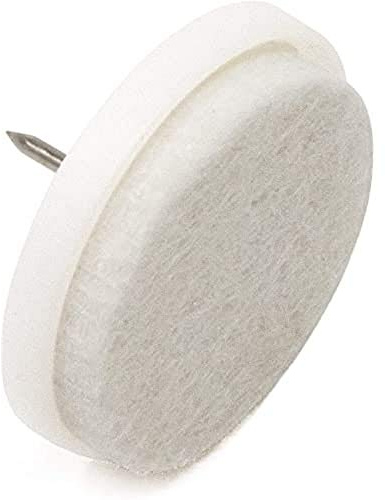 Adsamm® / 100 x Filzgleiter mit Nagel/Weiß/Ø 35 mm/rund/Möbelgleiter mit Stift in Premium-Qualität