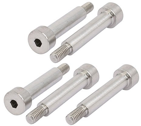 Sourcingmap 304 Stainless Steel Hex Socket Shoulder Bolt 8mm Shoulder Dia 35mm Shoulder Length M6 Thread 5pcs