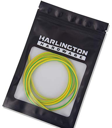 3mm Earth Sleeving 1M - Harlington Group Green and Yellow Electrical PVC G/Y 1 Meter Custom Cut Length DIY Electrical Wire Sleeving Sockets Lights 100cm