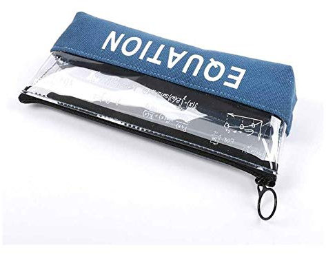 Mäppchen Bleistift-Kasten-einfache transparente Leinwand Stift Tasche Büro Studenten Mäppchen Reißverschluss-Feder-Kasten-Briefpapier School Supplies (Color : G)