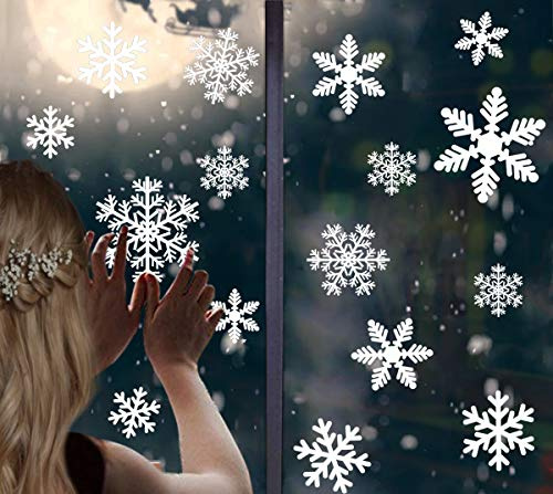 Taspire 162 Schneeflocken Fensterdeko, Abnehmbare Fensterbilder Schneeflocken