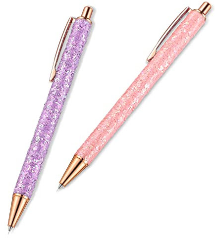 Epakh Jätstift, Vinyl-Stift, Jätwerkzeug, feine Spitze, Glitzer, Metall, Vinyl, Luftfreigabe oder Auto-Einstich-Installation, einziehbares Bastelwerkzeug für Heimwerker (lila, rosa), 2 Stück
