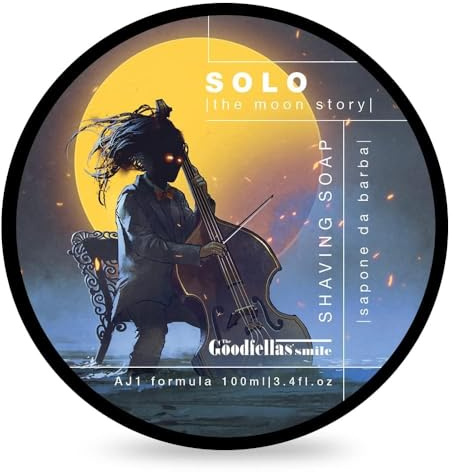 The Goodfellas’ Smile SOLO (Sandalwood & Mandarin Orange) Italian Shaving Soap – Semi-Soft Lathering Soap for Wet Shaving, Traditional Grooming & Use with a Shaving Brush
