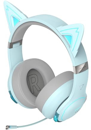 Edifier Hecate G5BT CAT Auriculares Inalámbricos para Gaming, Oreja de Gato Magnética, Hi-Res Audio H+ Efectos Sonoros, RGB Luz, Bluetooth y Jack de 3,5 mm para PC/PS4/PS5/Phone/Teléfono/Switch