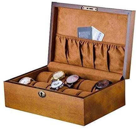 CAZARU Uhren-Aufbewahrungsbox, 10 Fächer Schmuck-Display-Aufbewahrungsbox Herren-/Damen-Holzarmband-Aufbewahrungsbox