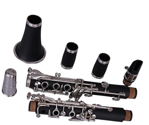 Klarinette Instrument 17-Tasten-Klarinetteninstrument Im Französischen Stil, B-Flach-Klarinette Mit Versilberten Tasten, Korpus Aus ABS-Harz Und Leinenetui