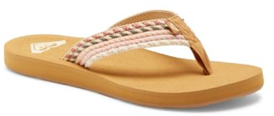 Roxy Porto - Beach Flip-Flops for Women - Tongs de plage - Femme - 39 - Marron