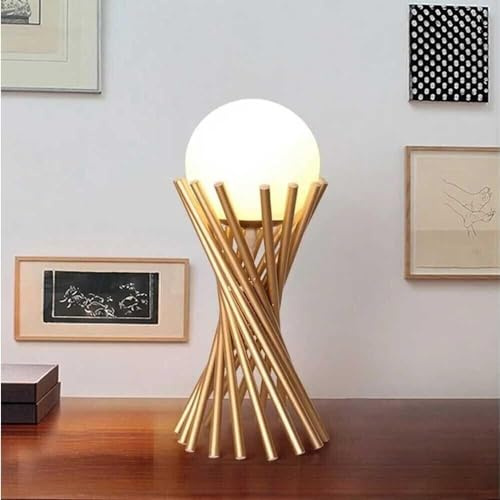 Kovalmax® Lampada da tavolo in metallo tubolare sfera vetro G9 lume bronzo
