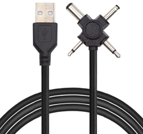 cablecc Jack di Alimentazione 4 in 1 USB 2.0 Tipo A Maschio a DC 5V 5.5x2.1mm 4.0x1.7mm Mono 3.5mm 2.5mm Connettore a Cilindro Cavo di Ricarica 150CM