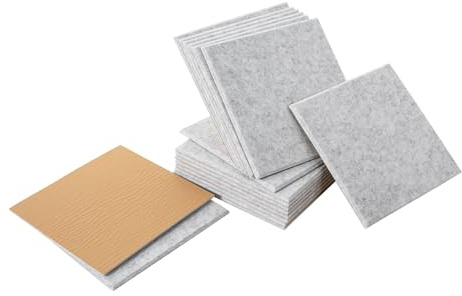 Akustikplatten Selbstklebend, 18 Stück Hohe Dichte Schallabsorber, Schalldämmung Wand, Akustikschaumstoff-Matten, Akustikpaneele für Decken Tür und Akustische Behandlung, 30 * 30 * 0.9cm (Silbergrau)