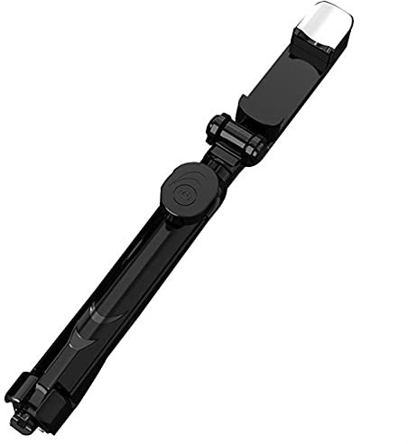 SCRUBY Palo selfie Bluetooth con luz de relleno para trípode (negro)