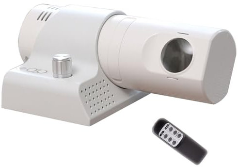 Hydravex Projektionswecker, LED-Digitaluhr mit 180° drehbarem Projektor, Projektionswecker mit Projektion an die Decke, 4-stufiger Dimmer-Projektionsuhr für Schlafzimmer zu Hause,White