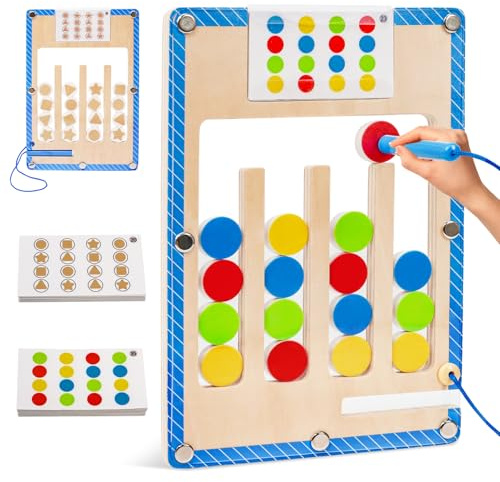 XIAPIA Montessori Spielzeug ab 3 4 5 Jahre, Kinder Reisespiel Magnetspiel | Puzzle Beschäftigung Autofahrt Flugzeug Kinderspielzeug, Geschenk für Junge Mädchen zum Geburtstag Weihnachten Neujahr