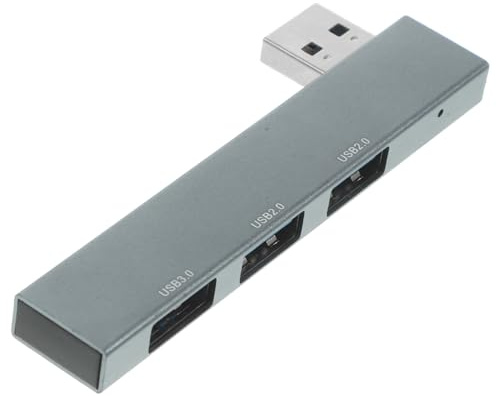 KOMBIUDA Concentrador USB de 3 Puertos, Expansor USB 3.0 y 2.0, Aleación de Aluminio, Ligero y Portátil para Tablet y Escritorio