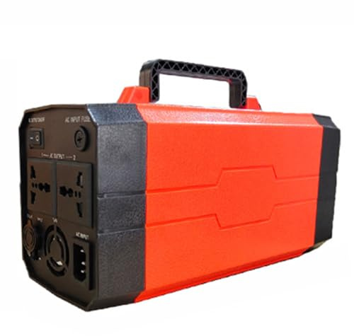 HTDRE Centrale elettrica Portatile 220V, generatore Solare Mobile da 500W, Alimentazione di Emergenza per Esterni, Campeggio e roulotte, arancione-26AH