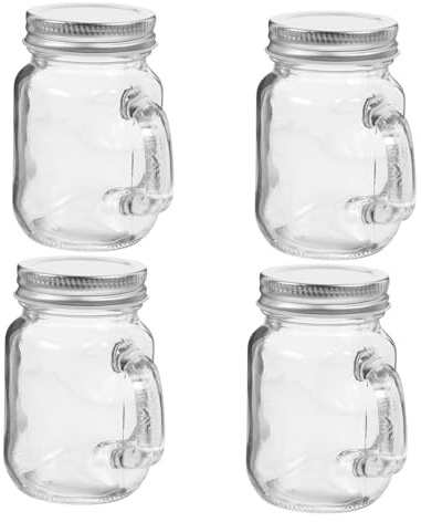 GRIRIW Tarros de Cristal Postre con Tapa Hermética, 4 Piezas de Vidrio de 120ml, Ideales para Servir y Almacenar en Cenas y Viajes