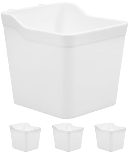 WHAMVOX Lot de 4 boîtes de rangement blanches avec crochets pour garage, artisanat, bureau, organisation polyvalente, tasses et porte-crayons pour la gestion des outils et des pièces
