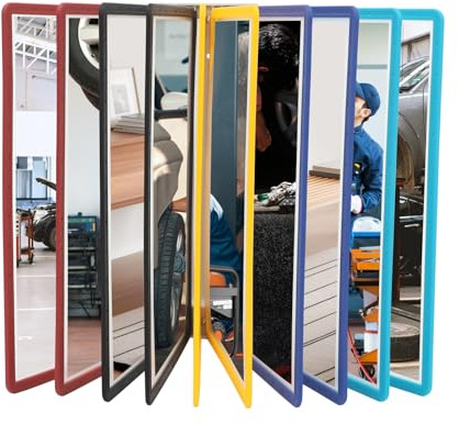 Fyssnn Magnetisches Wand Sichttafelsystem mit 10 Sichttafeln A4 und 20 Seiten Kapazität - Transparentes Dokumentenhalter für Büro, Restaurants, Ausstellungen (Mehrfarbig)