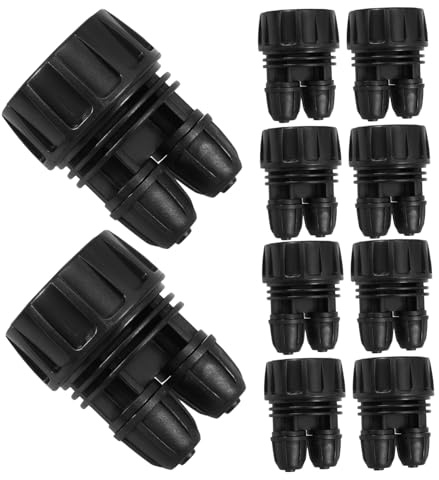 DECOMELODY 10 Pezzi Adattatore Irrigazione Tubo Doppio in Resistente per Giardino Connettore Tubo Gocciolante Riutilizzabile Compatibile con Rubinetti Giardino