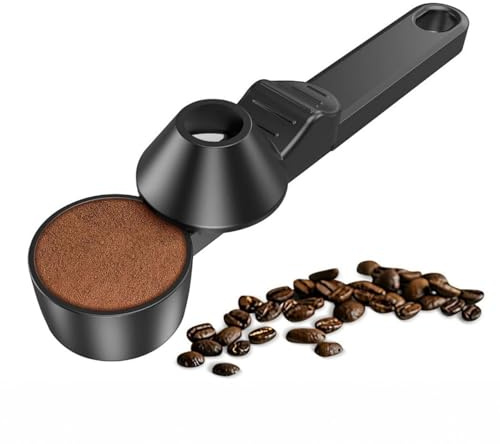 PANGBOER Doseur de café et entonnoir pour dosettes de café réutilisables à portion unique, cuillère à mesurer à café, capacité de 2 cuillères à soupe, taille S