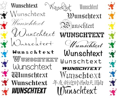 Wunschtext Vinyl Aufkleber – personalisierter Autoaufkleber Schriftzug – selbst gestalten Name Zahl – Sticker für Fahrrad, Wand, Boot