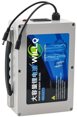 WILLQ Batería de Litio Recargable de 12 V CC, 10 Ah, 20 Ah, 30 Ah, 40 Ah, 50 Ah, 60 Ah, 80 Ah y 100 Ah, para Cajas de luz de monitoreo/Publicidad con energía Solar para Exteriores,12v 60ah