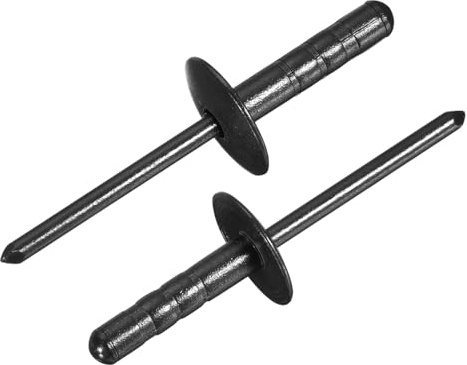 QUARKZMAN 50 Stück Blindnieten 3/16x3/4 Aluminium Nieten, Popnieten Mit Großem Kopf Multifunktions Stahl Dornnieten Befestigungselemente Für Metall Möbel Automotive Schwarz