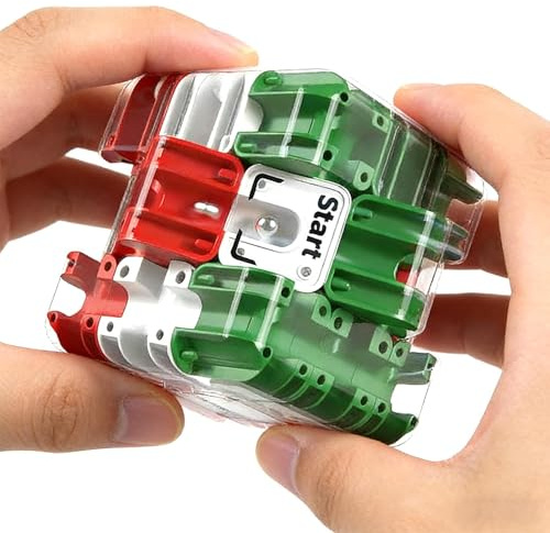 3D labyrintkub – ABS 6,9 cm | 3D-gåtor-labyrint | tärningspussel | tankeuppgift och tankespel för barn och vuxna, pusselentusiaster, reseskoj, inlärningsspel, utveckling kognitiv förmåga