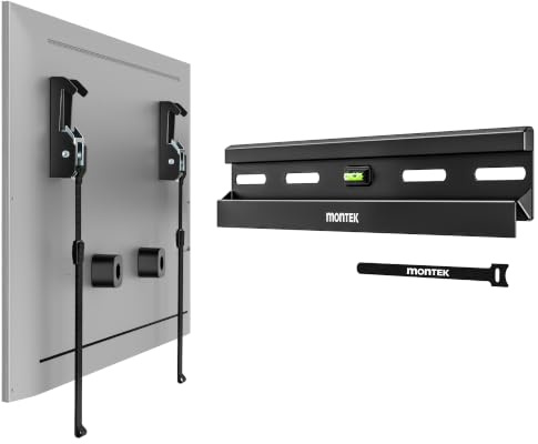 monTEK No Drill TV Wall Bracket for 23-65 Inch Flat & Curved TVs up to 60kg | 1.1 Ultra Slim Drywall TV Wall Mount, Low Profile Studless TV Bracket, Easy Install, No Stud TV Mount, Max VESA 400x400mm
