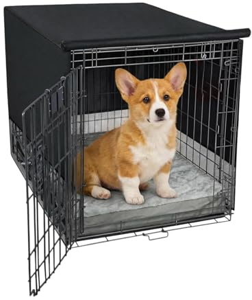 Schutzhülle für Hundekäfige, Oxford-Stoff, schützender Sonnenschutz für Hundekäfige, Zubehör für kleine und mittelgroße Rassen, Wohnzimmer, Wohnung, drinnen und draußen, Reisen