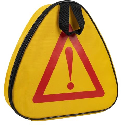 Warndreieck Motorrad Helmtasche – Fluoreszierender Motorradhelm Überzug mit Kordelzug für Fahrrad & Skihelme, Leichtes Pannendreieck & Erste Hilfe Helmbeutel für Unfallsicherung, 1 Stück