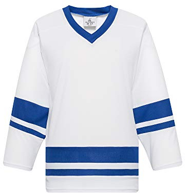 EALER H400 Series Blank Ice Hockey Practice Jersey League Jersey for Men and Boys - Senior and Junior - Adult and Youth White/Royal